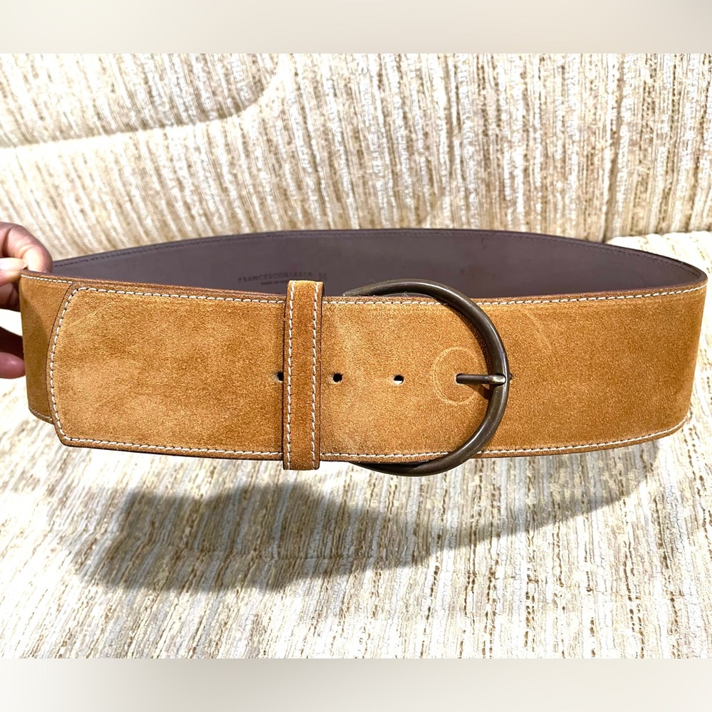 Francesco Biasia Wide Leather Belt. Made in Italy Sz Medium
